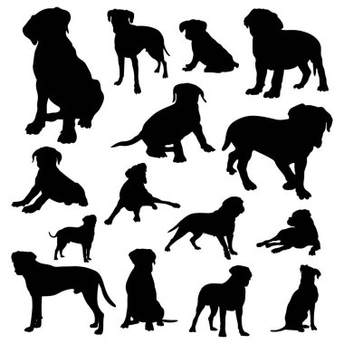 Boxer köpek siluetleri, Boxer köpek silueti koleksiyonu.