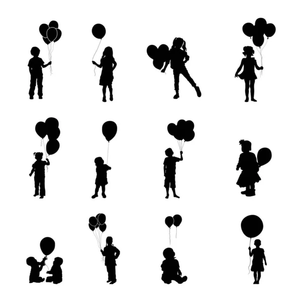 儿童保有量气球的轮廓 婴儿保有量气球的轮廓V02 — 图库矢量图片
