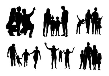 Aile siluetleri, Mutlu aile siluetleri.