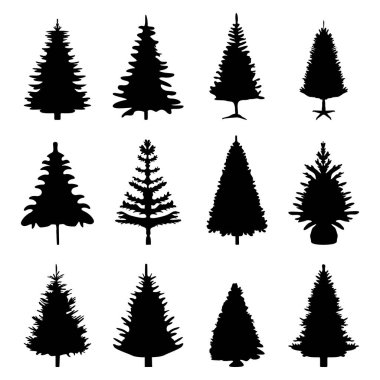 Noel ağacı siluetleri, Noel ağacı silueti koleksiyonu.