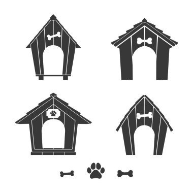 Köpek evi siluetleri, Köpek Evi vektör çizimi.