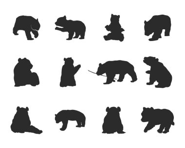 Panda silhouettes, Giant panda silhouette, Panda svg bundle 