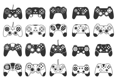 Oyun denetleyici silueti, Oyun Denetleyici SVG, Video oyunları joypad SVG, oyun aygıtı, Oyun konsolu çizimi.
