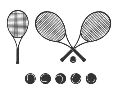 Tenis raketi silueti, tenis sopası svg, tenis raketi svg, çapraz raket silueti, tenis topu svg, tenis sopası silueti
