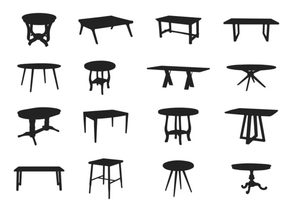 Tables Silhouette Tables Svg Set Table Silhouettes — Stock Vector