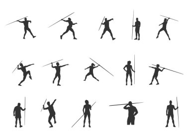Mızrak fırlatan siluet, cirit atan SVG, cirit atan vektör