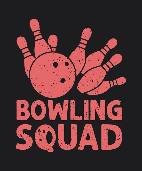 Bowling Squad Vintage Typografie Shirt Ontwerp — Stockvector