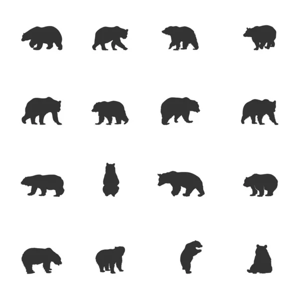 Bear Silhueta Bear Animal Silhuetas Bear Vector Bear Svg —  Vetores de Stock