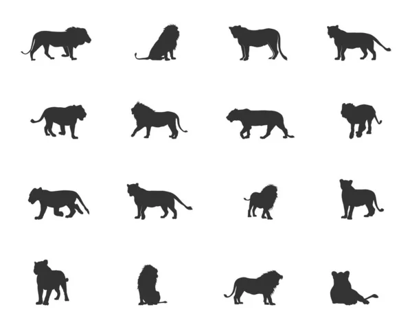 Silhouette Lion Vecteur Lion Lion Svg Silhouettes Animales — Image vectorielle