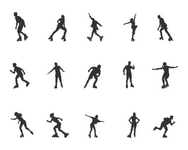 Patenli siluetler, kadın paten silueti, erkek paten silueti.