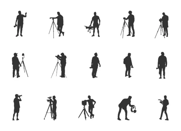Καμεραμάν Σιλουέτα Φωτογράφος Σιλουέτες Cameraman Κλιπ Cameraman Svg Βιντεογράφος Σιλουέτες — Διανυσματικό Αρχείο