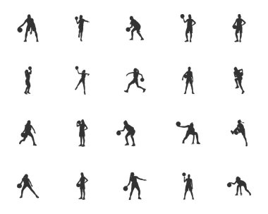 Kadın basketbol silueti, basketbol oyuncusu silueti, basketbol oyuncusu SVG, bayan oyuncu silueti