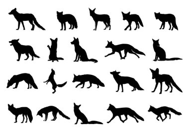 Fox silueti, Fox klibi, Fox vektör çizimi, Fox svg, Fox siluetleri