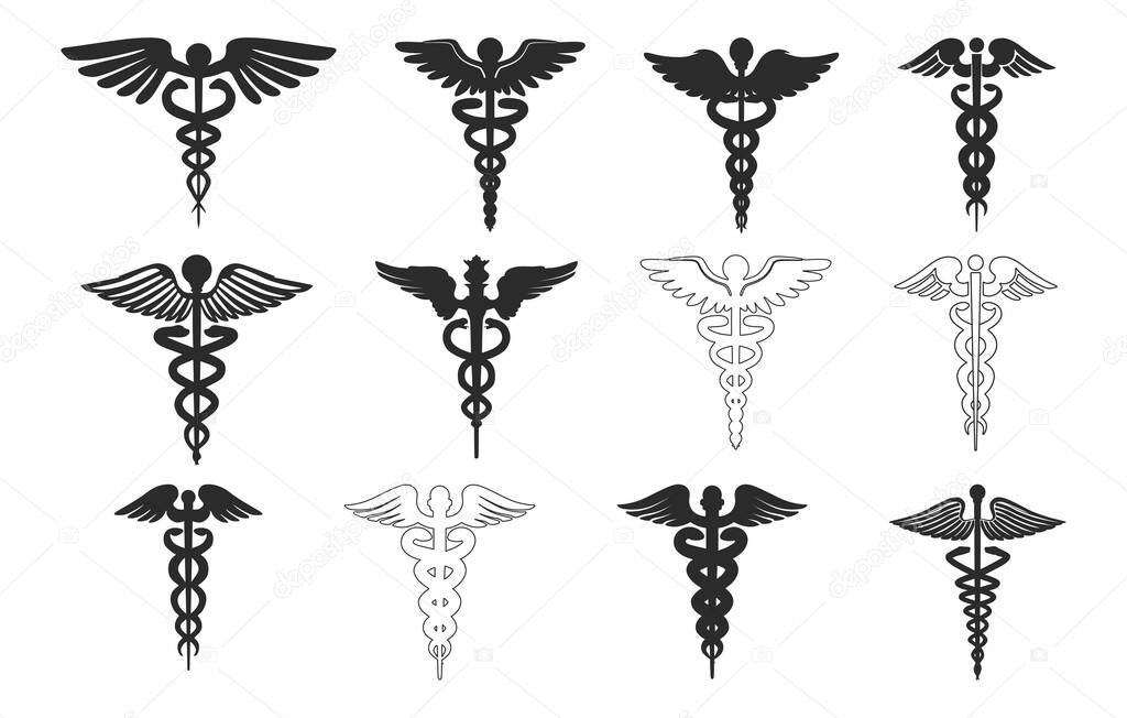 Caduceus symbol silhouette, Caduceus symbol svg, Medical symbol silhouette, Medical symbol svg, Caduceus symbol clipart, Caduceus medical symbol silhouette.