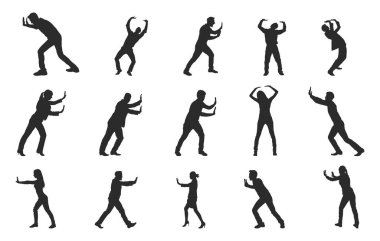 Silueti iten, poz veren, silueti iten, silueti iten, silueti iten, V02 pozu veren insanlar..