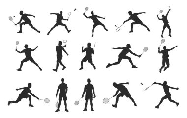 Badminton oyuncularının silueti, Badminton siluetleri, Badminton oyuncuları svg, Badminton oyuncuları clipart, Badminton oyuncuları simgesi demeti