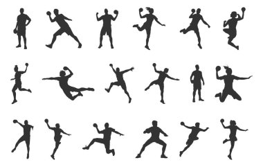 Hentbol oyuncuları silueti, Hentbol oyuncuları svg, Hentbol oyuncuları svg, Hentbol oyuncusu vektör çizimi, Hentbol oyuncuları simgesi demeti.