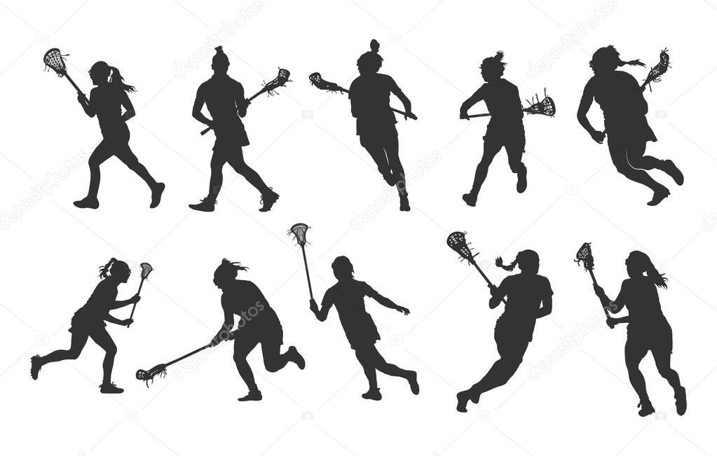 Lacrosse female player silhouette, Women's lacrosse silhouette, Lacrosse silhouette girl, Lacrosse silhouettes, Lacrosse player svg, Lacrosse player clipart, Lacrosse woman player silhouettes.