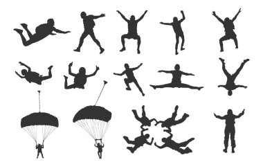 Skydiving siluetleri, skydiving svg, Falling skydiver silueti, Skydiver silueti, Skydiving silueti, Skydiving clipart
