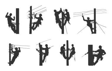 Lineman silueti, Lineman svg, Line işçisi svg, Electrician svg, Electrical lineman svg, Lineman tırmanış silueti, Power lineman svg, Line işçisi silueti, Lineman vektör çizimi