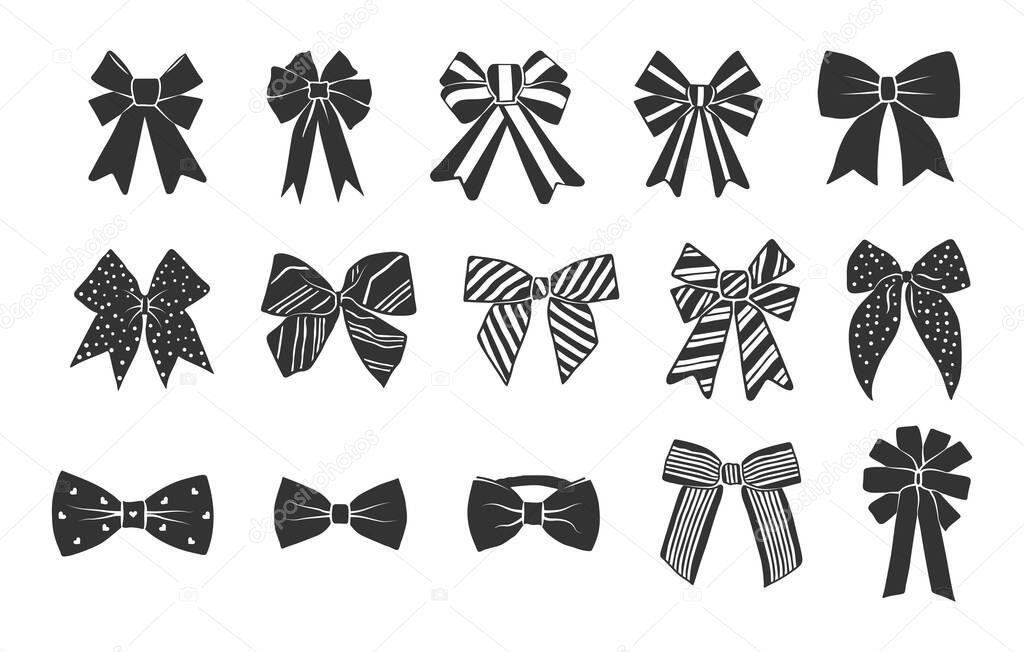 Bow silhouette, Bow baby svg, Bow svg, Bow tie svg, Bow tie silhouette, Hair bow silhouette, Ribbon bow silhouette, Ribbon svg, Hair bow svg, Decorative bow silhouette, Bow ribbon silhouette, Gift bow silhouette