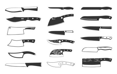 Kitchen knife svg, Kitchen knife silhouette, Chef knife silhouette, Knife silhouettes, Chef knife svg, Knife svg, Kitchen knife vector set clipart