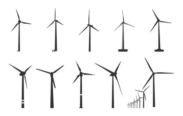 stock vector Wind turbine silhouette, Wind turbine svg, Wind turbine clipart, Wind turbine vector set. 