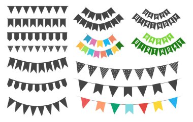 Bunting banner svg, Birthday banner svg, Birthday banner banner siluet, Bunting banner siluet, Happy birthday banner svg, Happy birthday flaner silhouette, Banner svg.