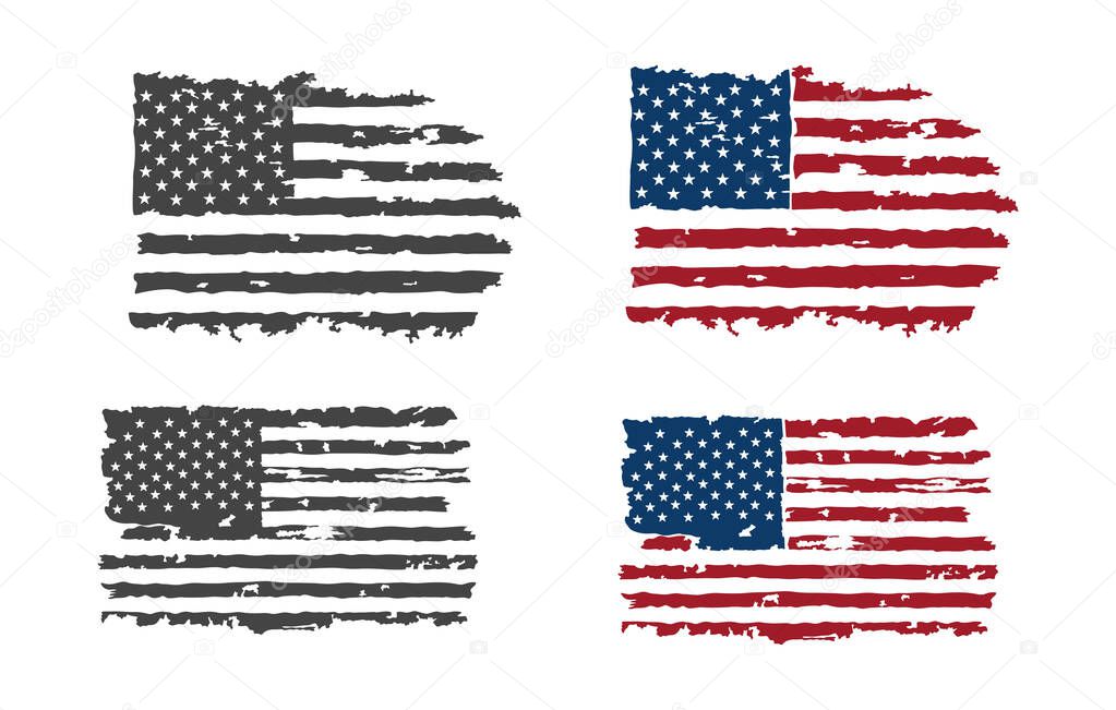 Distressed american flag svg, Distressed american flag silhouette, Distressed american flag vector illustration, Vintage american flag vector