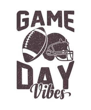 Maç günü, Amerikan futbolu tişörtü tasarımı, eski futbol tişörtü tasarımı Grunge American futbol tişörtü.