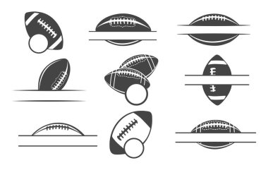 Amerikan futbol monogram vektörü, Amerikan futbol monogramı svg, Amerikan futbol monogram silueti, futbol monogramı