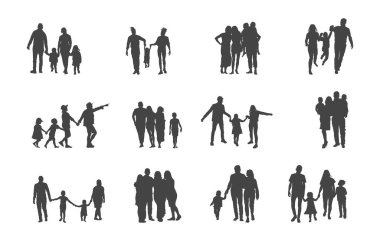 Family svg, Family silhouettes, Happy family silhouette, Happy family svg, Black family silhouette, Black family svg clipart