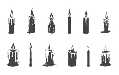 Mum svg, Mum silueti, Eriyen mum svg, Eriyen mum silueti, Candle clipart, Candle simgesi, Candle vektör çizimi.