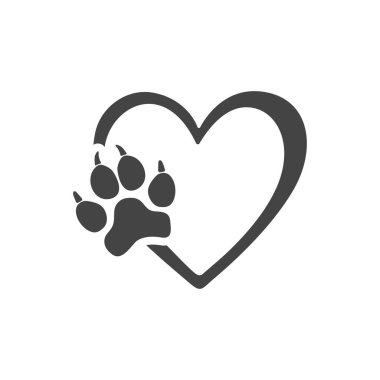 Pati izi olan kalp, kalp köpek pençesi parmak izi, kalp köpek pençesi pençe izi, kalp köpek pençesi parmak izi silueti, köpek pençesi kalp kalbe ait svg,