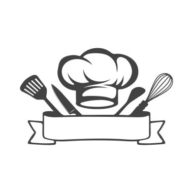 Şef Logo Svg, Restoran Logosu Svg, Şef Şapka Monogramı Svg, Aşçı Bıçağı Svg, Şef Logosu, Restoran Monogramı Svg