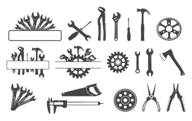 Mekanik araçlar svg, Araç monogramı, Araçlar svg, Araçlar monogram svg, Tamir aracı svg, Mekanik araçlar siluet, Tamir araçları siluet.