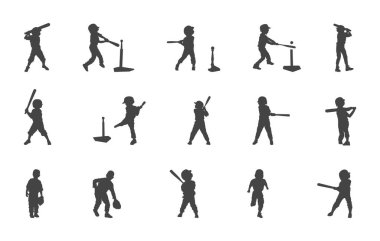 T-ball oyuncusu Svg, Tee-Ball Svg, Tee-Ball silueti, T-ball oyuncusu silueti, Child T-ball Svg.