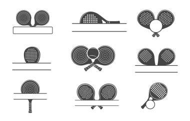 Padel Tenis Monogram Logosu, Crossed Paddle Tenis Raketi Svg, Paddle Tenis Monogramı Svg, Crossed Logo Svg, Crossed Paddle Logosu.  