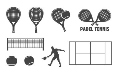 Padel tenis svg, Padel tenis silueti, Padel tenis klip, Padel tenis svg demeti, Padel tenis ekipmanı demeti. 