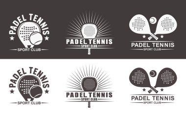 Padel Tenis Logosu, Padel Tenis Raket Logosu, Padel Tenis Simgesi Vektörü, Padel Tenis ikonu, Padel Tenis Logosu. 