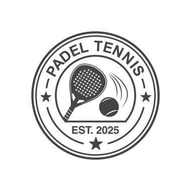 Beyaz Arkaplanda Padel Tenis Logosu Vektörü, Padel Tenis Raket Simgesi, Padel Tenis Raket Logosu, Padel Tenis Vektörü