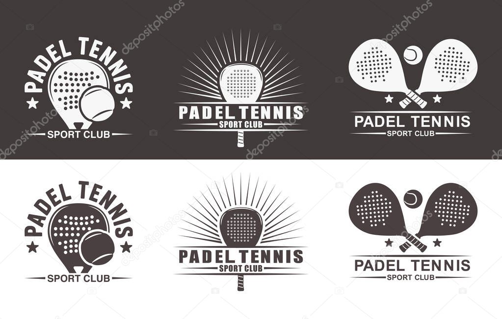 Padel Tennis Logo Bundle, Padel Tennis Racket Logo, Padel Tennis Icon Vector, Padel Tennis icon, Padel Tennis Logo.
