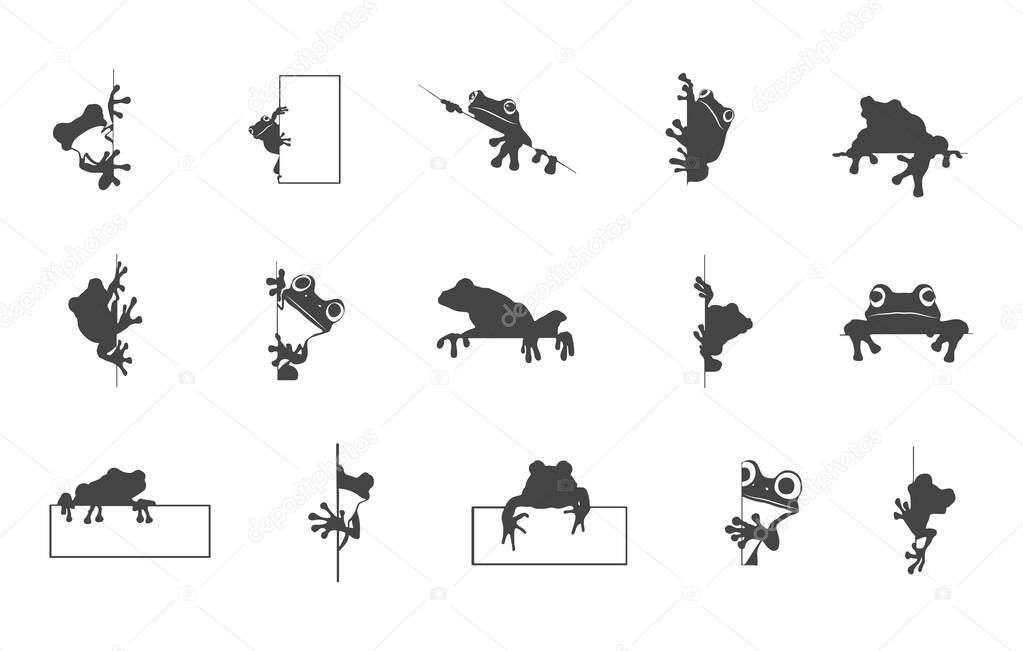 Peeking frog svg, Peeking frog silhouette, Frog message svg, Frog svg, Frog silhouette, Frog vector, Frog clipart.