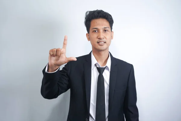 Tangan Pecundang Dan Gagal Dengan Seorang Pria Asia Bisnis Studio — Stok Foto
