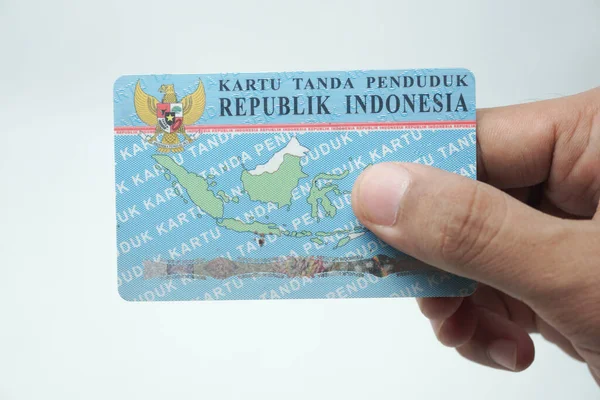 Balikpapan Indonesia February 2022 Kartu Identitas Penduduk Republik Indonesia Atau — Stok Foto