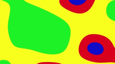 Soyut sıvı zemin, kırmızı, mavi ve açık yeşil mürekkeple sarı üzerine