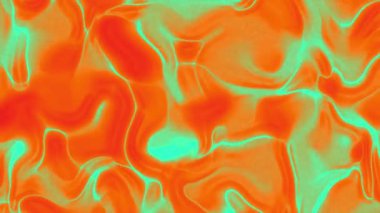 Turuncu ve yeşil akışkan sıvıya sahip soyut arka plan, canlı tasarımlar, modern kavramlar, yenilikçi projeler ve dinamik görseller için uygundur..