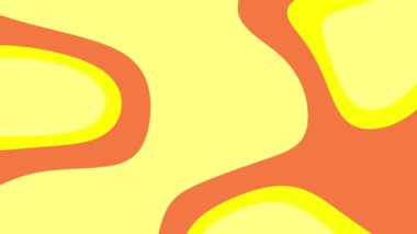 Soluk sarı arka planda sarı ve turuncu dalgalı şekillerin soyut sanatı. Özgeçmiş, baskı ve modern tasarımlar için uygundur..