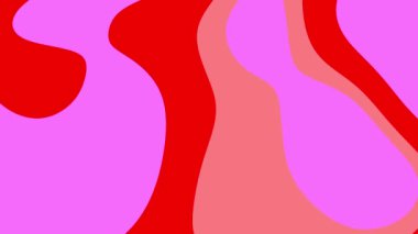 Kırmızı, pembe ve mercan dalgalı şekilli soyut sanat eserleri. Canlı renklere ve organik formlara ihtiyaç duyan arka plan, desenler ve sanatsal tasarımlar için uygundur..