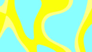 Açık mavi arka planda sarı kıvrımlı soyut sanat. Web sitesi geçmişi, grafik tasarımı veya çağdaş sanat projeleri için uygundur.
